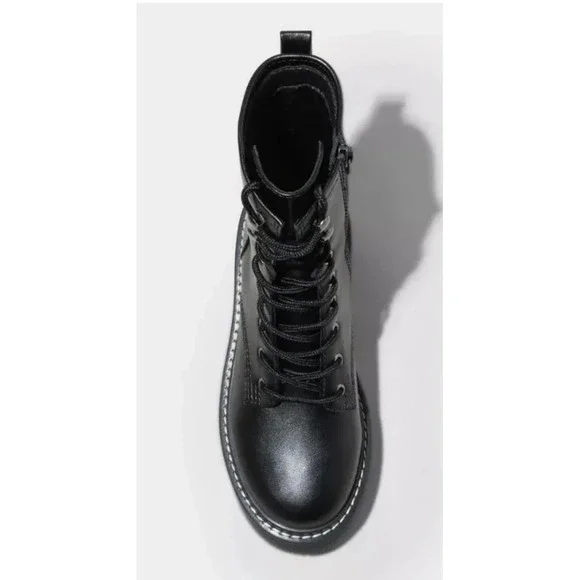 Wild Fable Womens Logan Lug Combat Boots w/ Memory Foam Insole Black 7.5 NEW - Picture 3 of 4